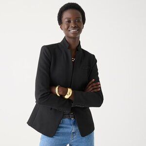 J. Crew Regent One Button Blazer Jacket Stretch Black Women's 2